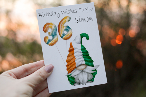 Ireland Gnome Age Birthday Card, Card for 36th Birthday - Click Image to Close